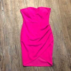 Hot pink open leg dress